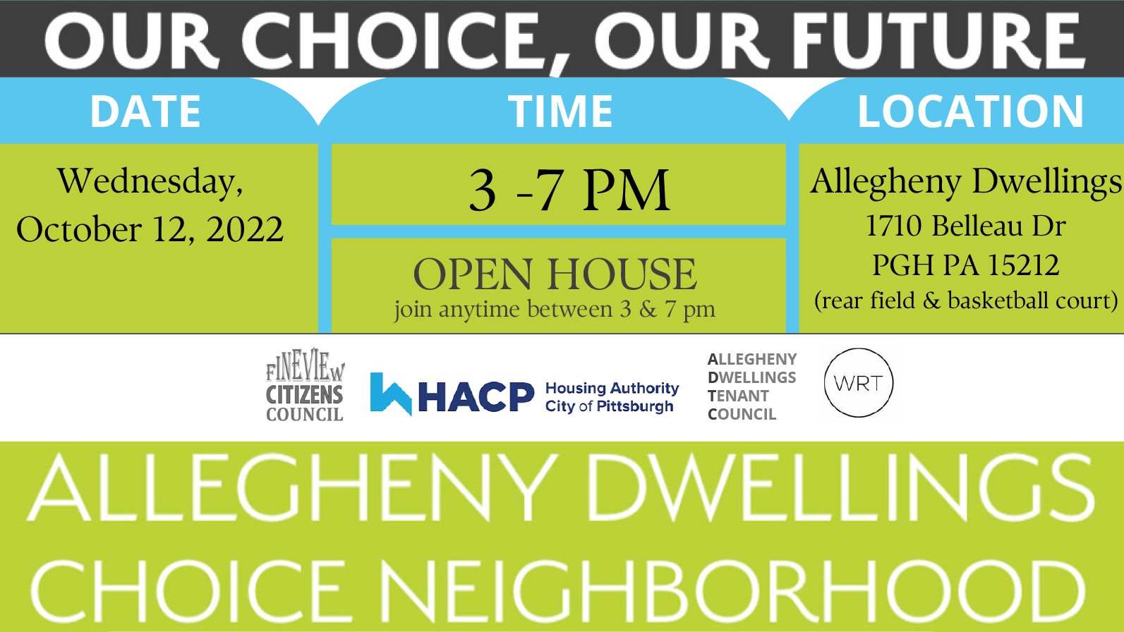 Allegheny Dwellings Choice Neighborhoods Meeting Flyer